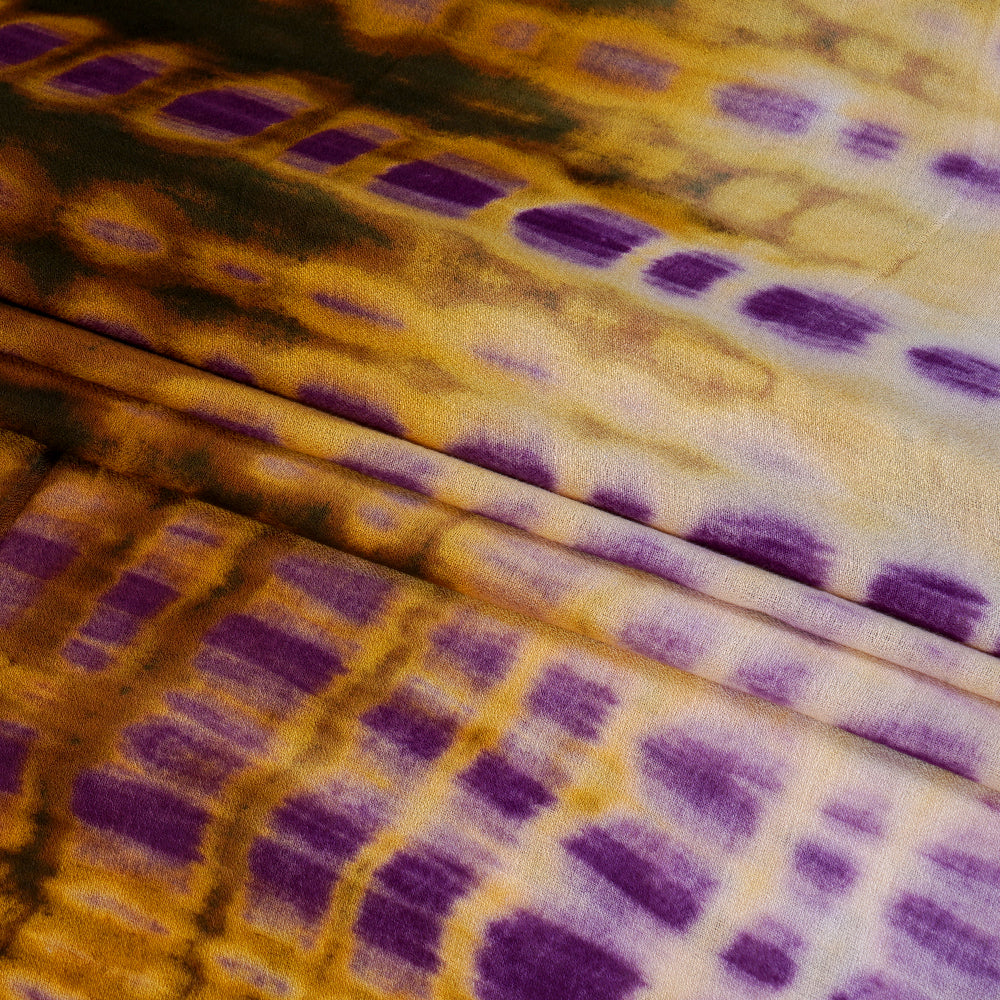 (Pre Cut 2.30 Mtr Piece) Multi Color Handcrafted Batik Printed Cotton Fabric