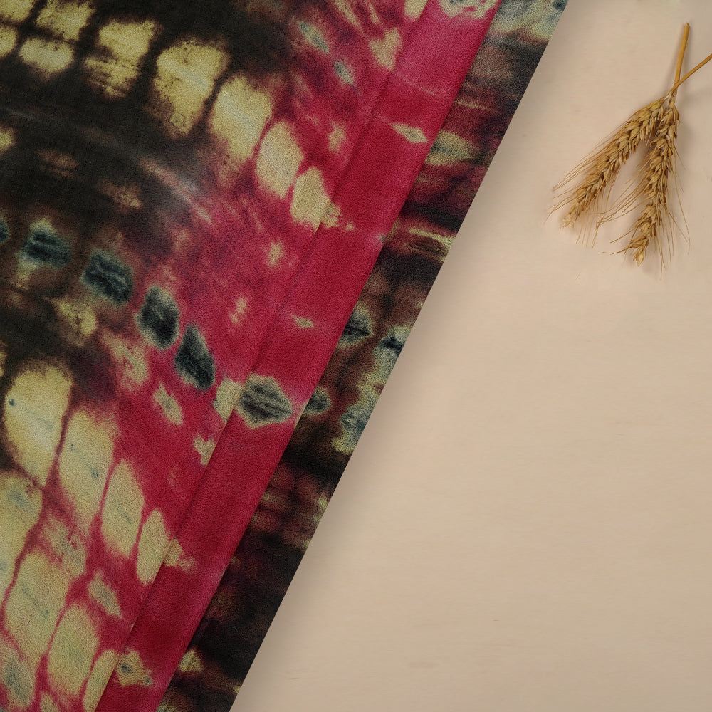 (Pre-Cut 3.60 Mtr ) Multi Color Handcrafted Batik Printed Cotton Fabric