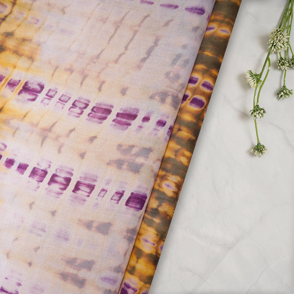 (Pre-Cut 3.90 Mtr) Multi Color Handcrafted Batik Printed Cotton Fabric