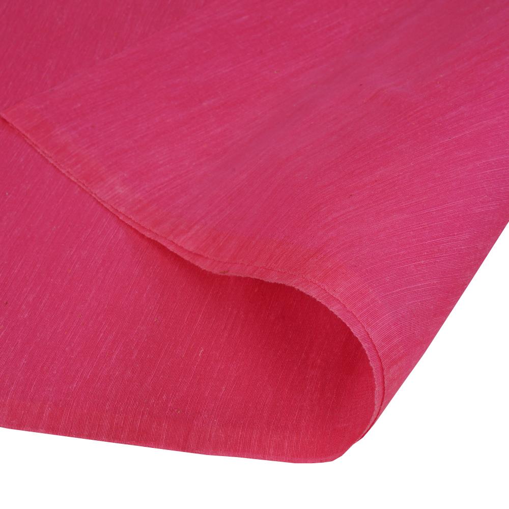 (Pre Cut 2.70 Mtr Piece) Fuschia Color Natural Noile Silk Fabric