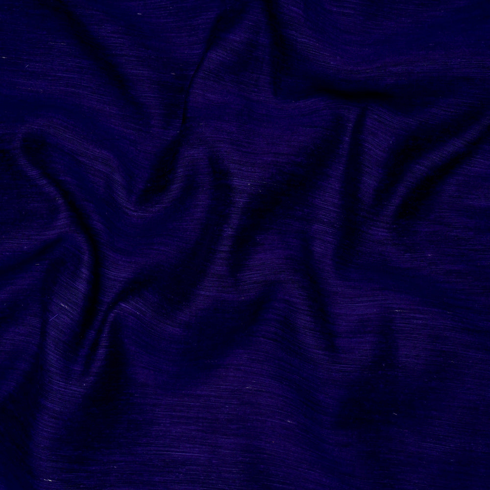 (Pre-Cut 3.45 Mtr) Blue Color Natural Noile Silk Fabric