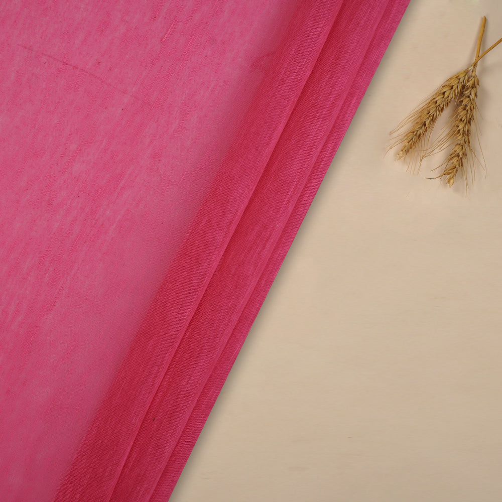 (Pre-Cut 4.10 Mtr ) Pink Color Natural Noile Silk Fabric