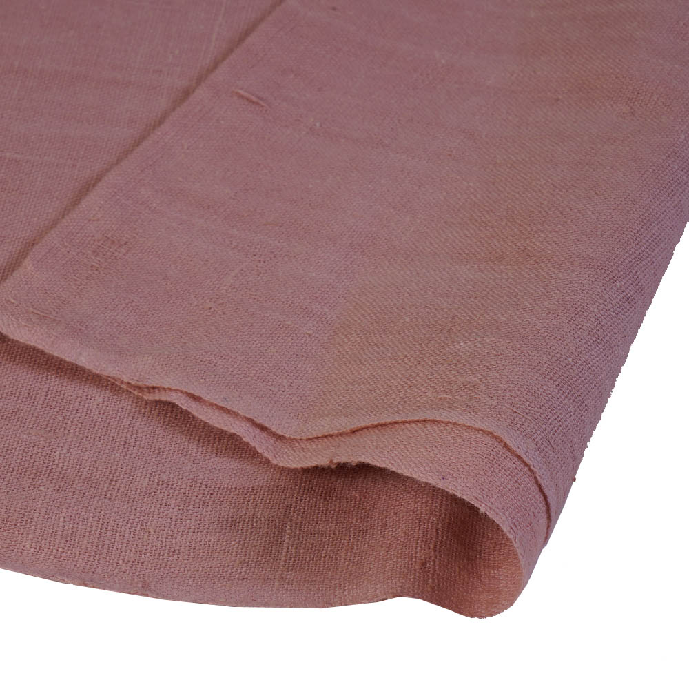 (Pre Cut 0.90 Mtr Piece) Lemonade Pink Color Handwoven Handspun Cotton Fabric