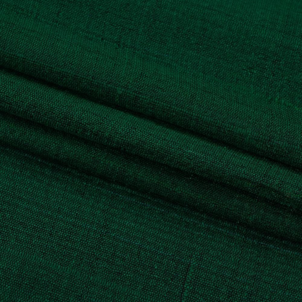 (Pre Cut 2.85 Mtr Piece) Green Color Dupion Silk Fabric