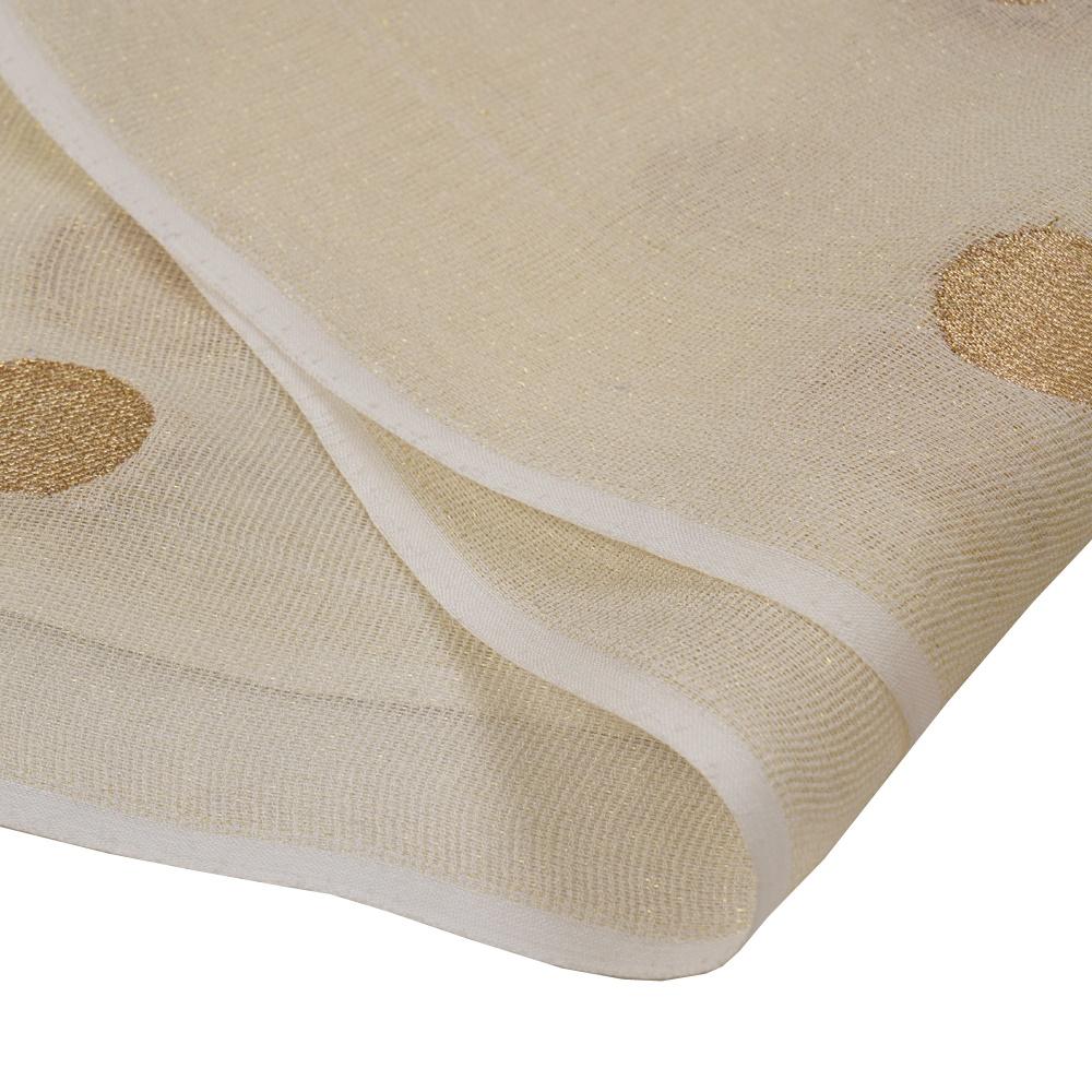 (Pre Cut Pre-Cut Fabrics>>Cut Piece Upto 1 Metre) Golden Color Georgette Jacquard Fabric