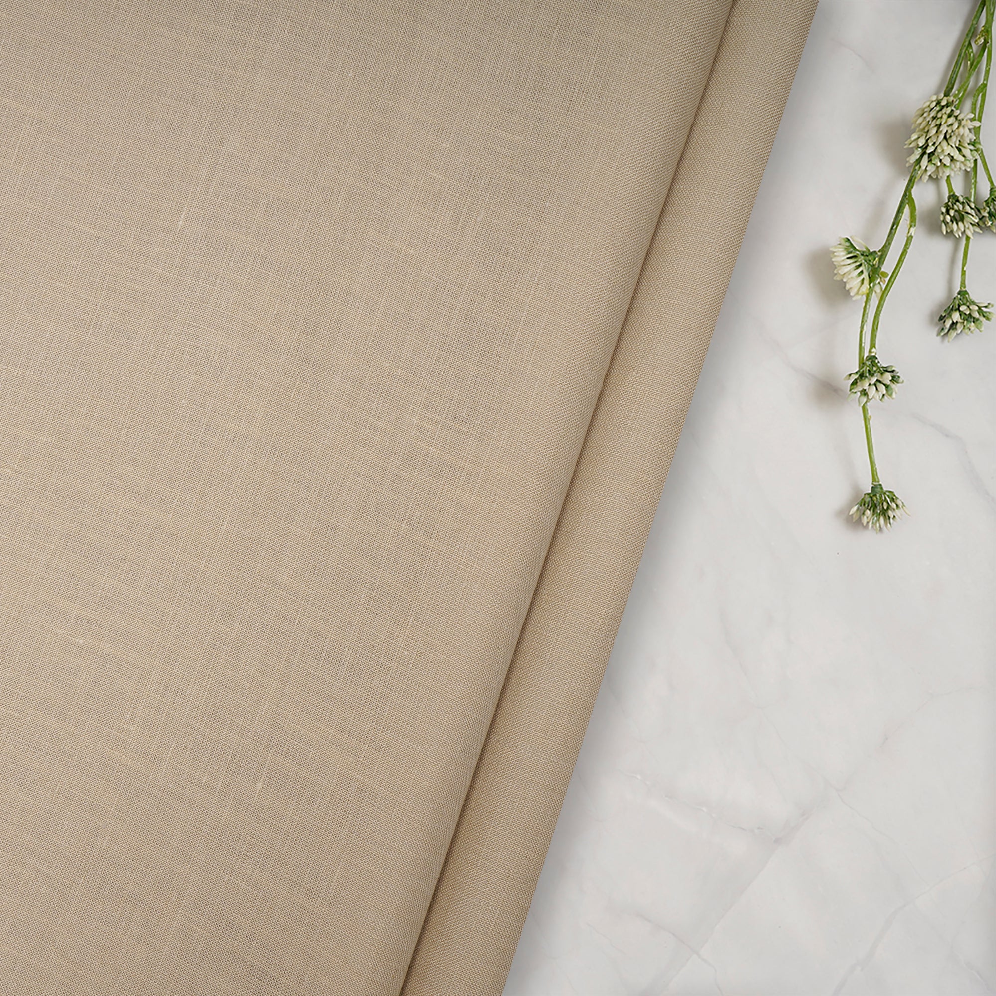 (Pre Cut 0.90 Mtr) Golden Plain Lee Fabric