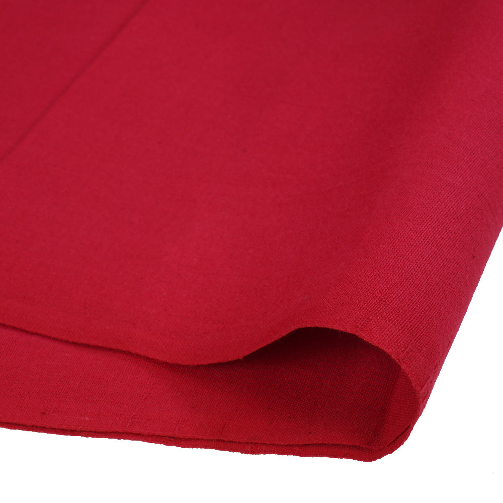 (Pre Cut 1.30 Mtr Piece) Red Color Handloom Cotton Fabric