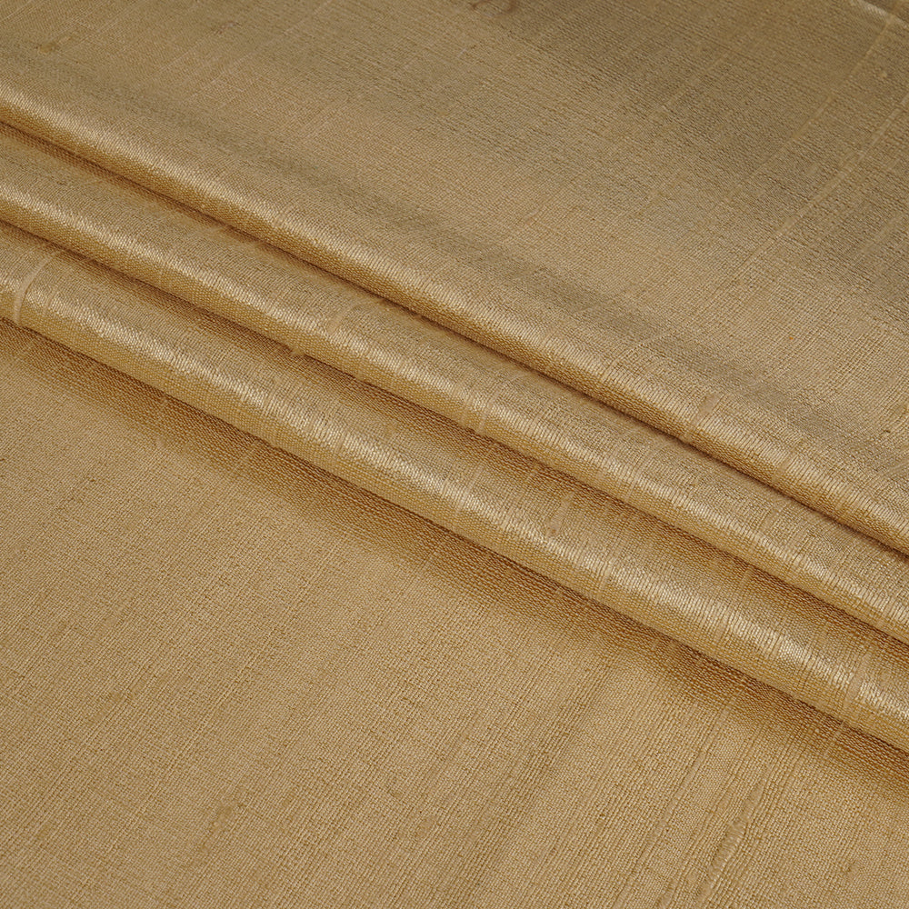 (Pre Cut 1.65 Mtr Piece) Golden Color Dupion Silk Fabric
