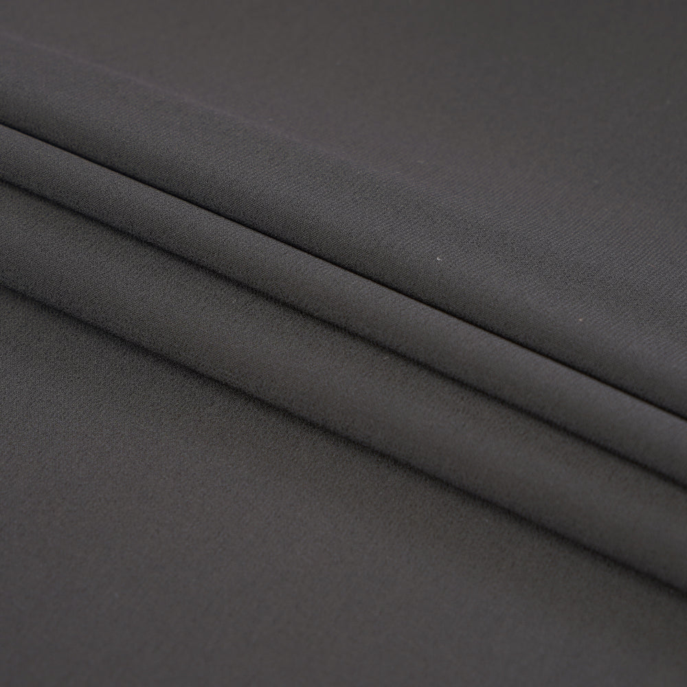 (Pre Cut 2.90 Mtr Piece) Black Color Poly Georgette Fabric