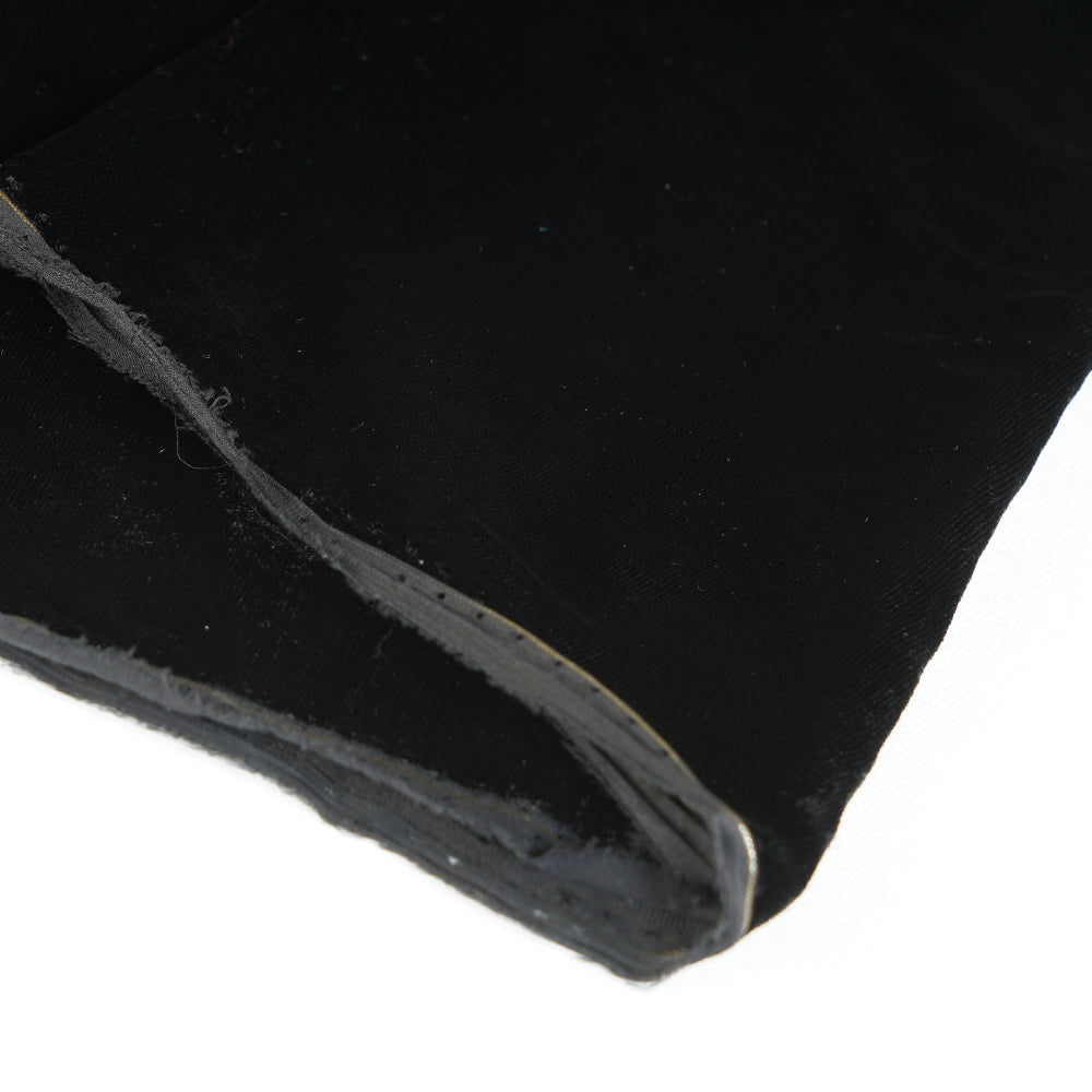 (Pre Cut 1.85 Mtr Piece) Black Color Velvet Silk Fabric