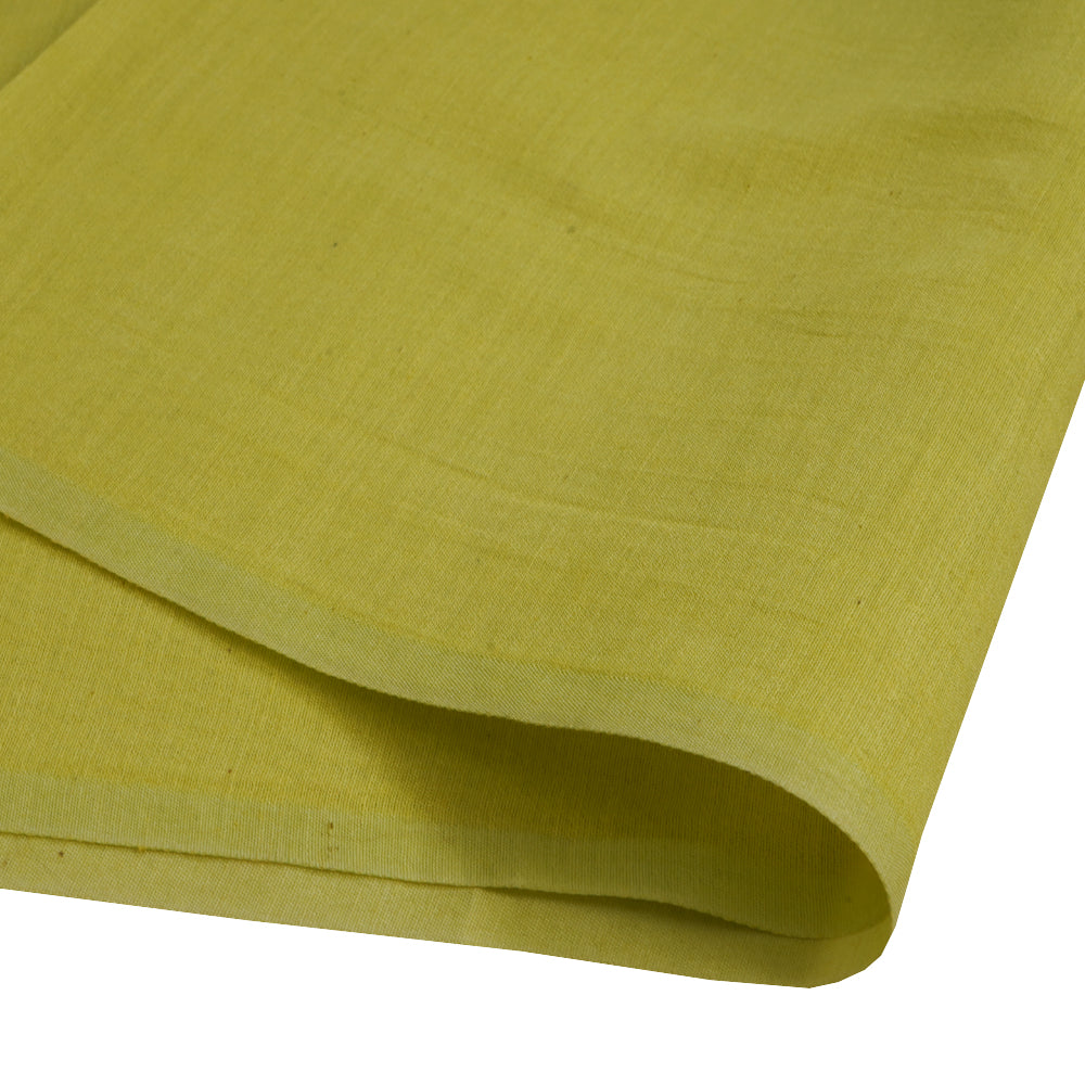 (Pre Cut 0.90 Mtr Piece) Chartreuse Color 60 GLM Chanderi Fabric