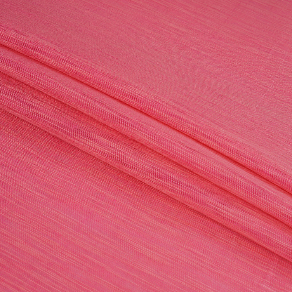 (Pre Cut 1 Mtr Piece) Pink Color Slub Chanderi Fabric
