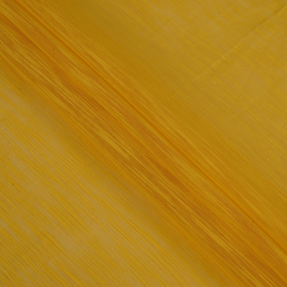 (Pre Cut 2.55 Mtr Piece) Yellow Color Slub Chanderi Fabric