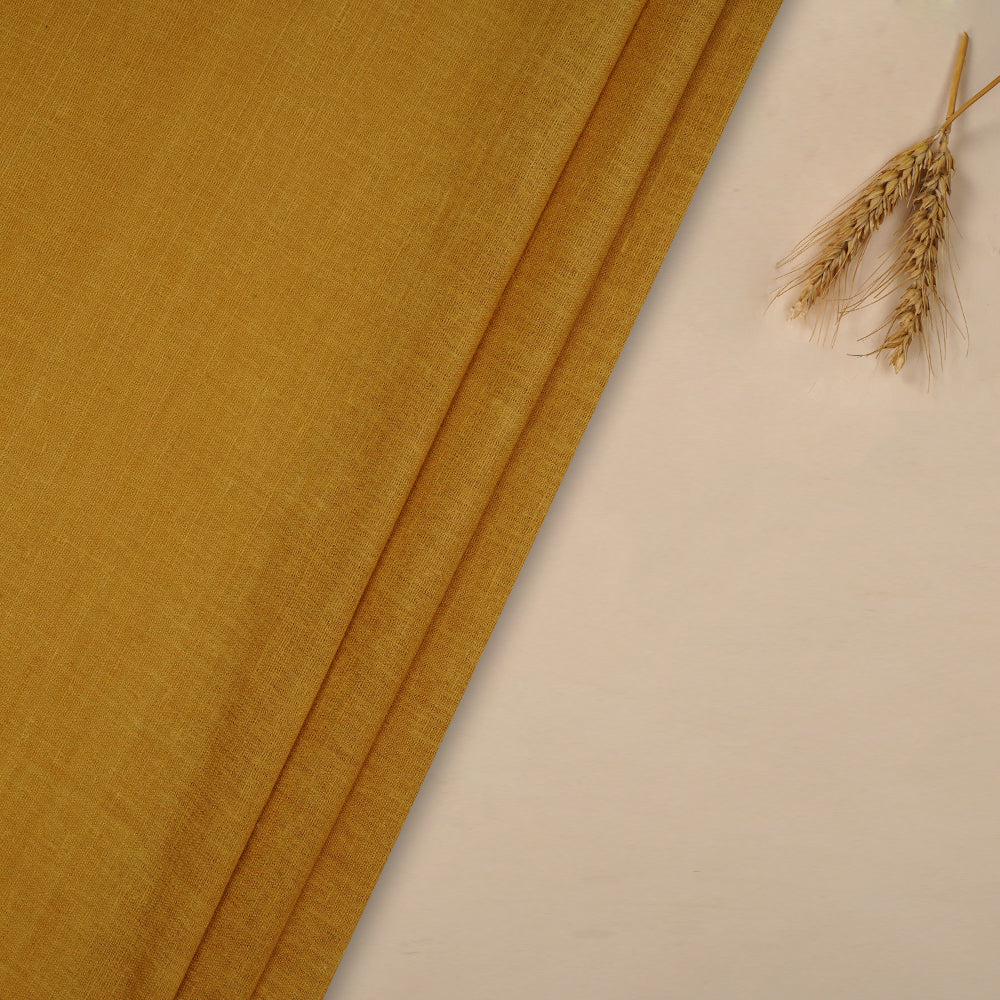 (Pre-Cut 1.50 Mtr ) Mustard Color Matka Silk Fabric