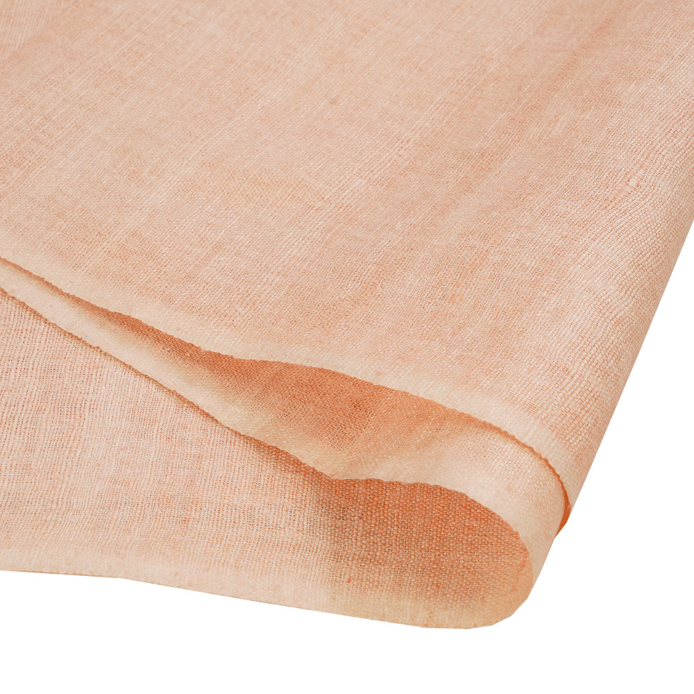 (Pre Cut 2.65 Mtr Piece) Peach color Natural Matka Silk Fabric