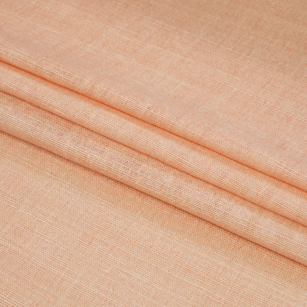 (Pre Cut 2.65 Mtr Piece) Peach color Natural Matka Silk Fabric