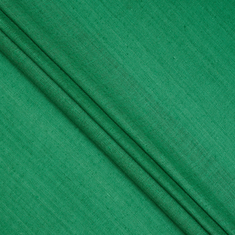 (Pre-Cut 2.90 Mtr ) Forest Green Color Matka Silk Fabric