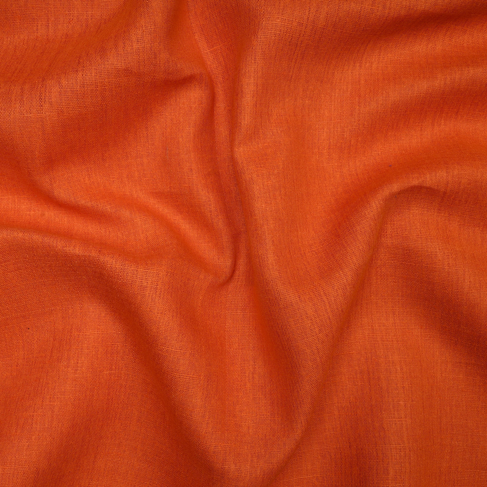 (Pre-Cut 2.90 Mtr) Orange Color Matka Silk Fabric