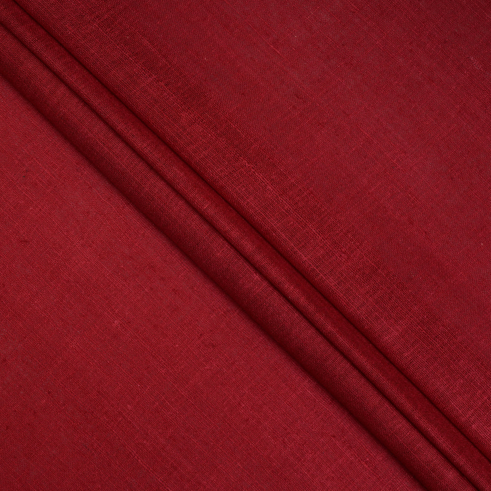 (Pre-Cut 3 Mtr ) Maroon Color Matka Silk Fabric