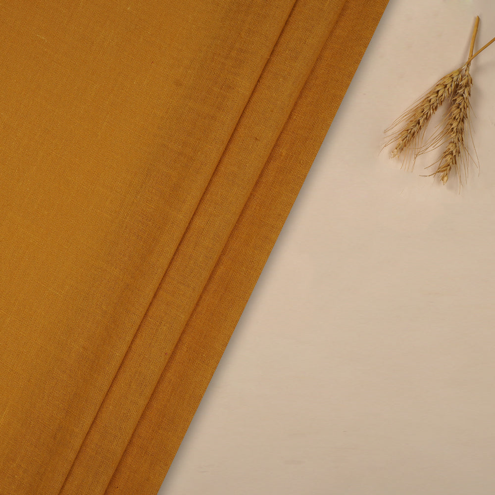 (Pre-Cut 0.80 Mtr ) Mustard Color Muslin Cotton Fabric