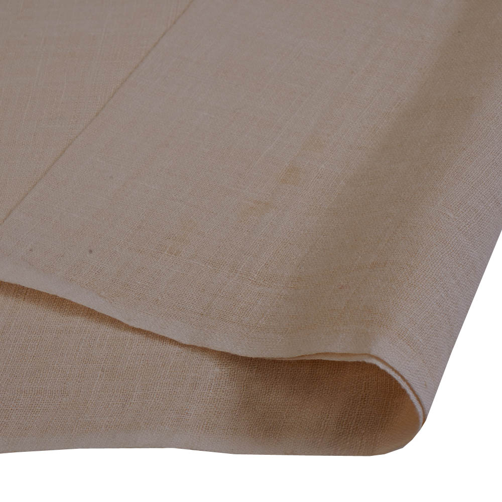 (Pre Cut 0.90 Mtr Piece) Cream Color Handwoven Handspun Cotton Muslin Fabric