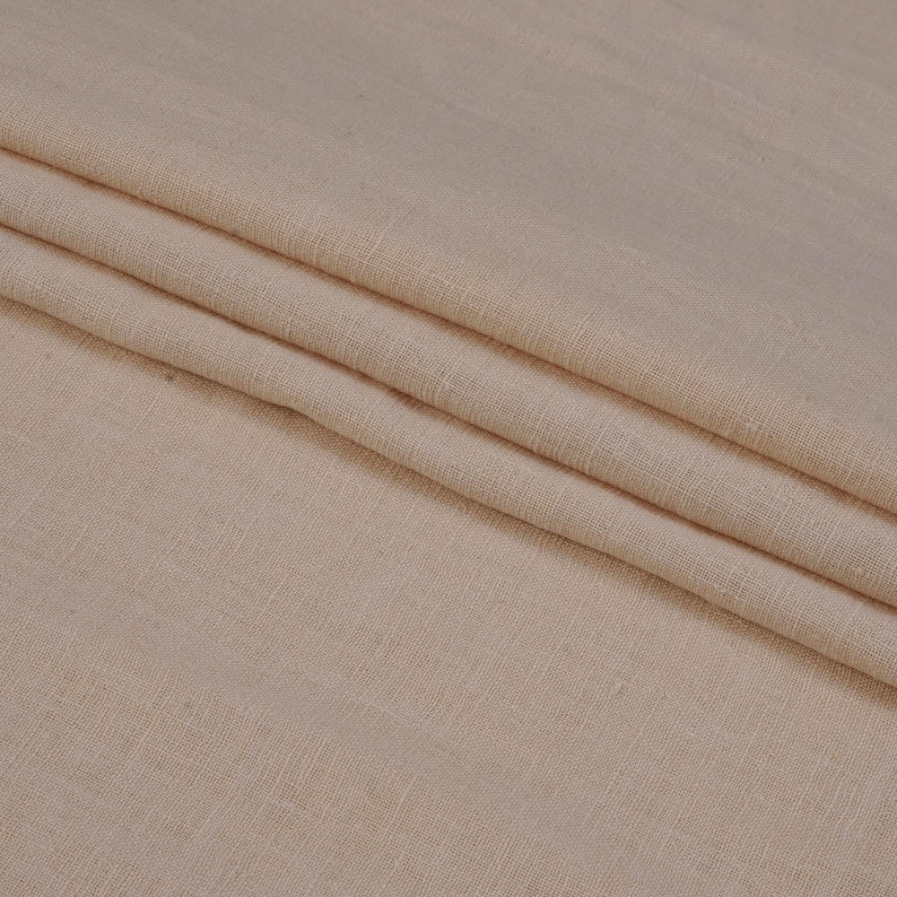 (Pre Cut 0.90 Mtr Piece) Cream Color Handwoven Handspun Cotton Muslin Fabric