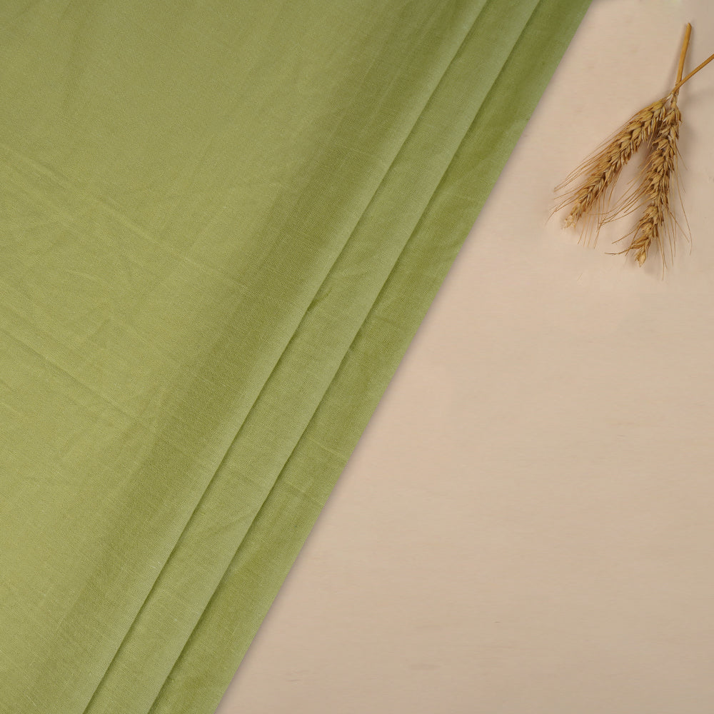 (Pre Cut 1.15 Mtr Piece) Lime Green Color Muslin Cotton Fabric