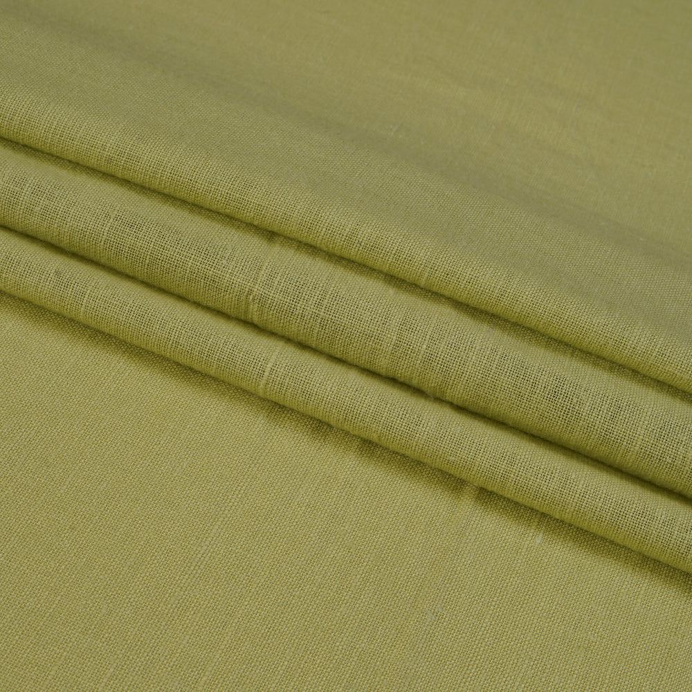 (Pre Cut 1.20 Mtr Piece) Light Green Color Handwoven Handspun Cotton Muslin Fabric