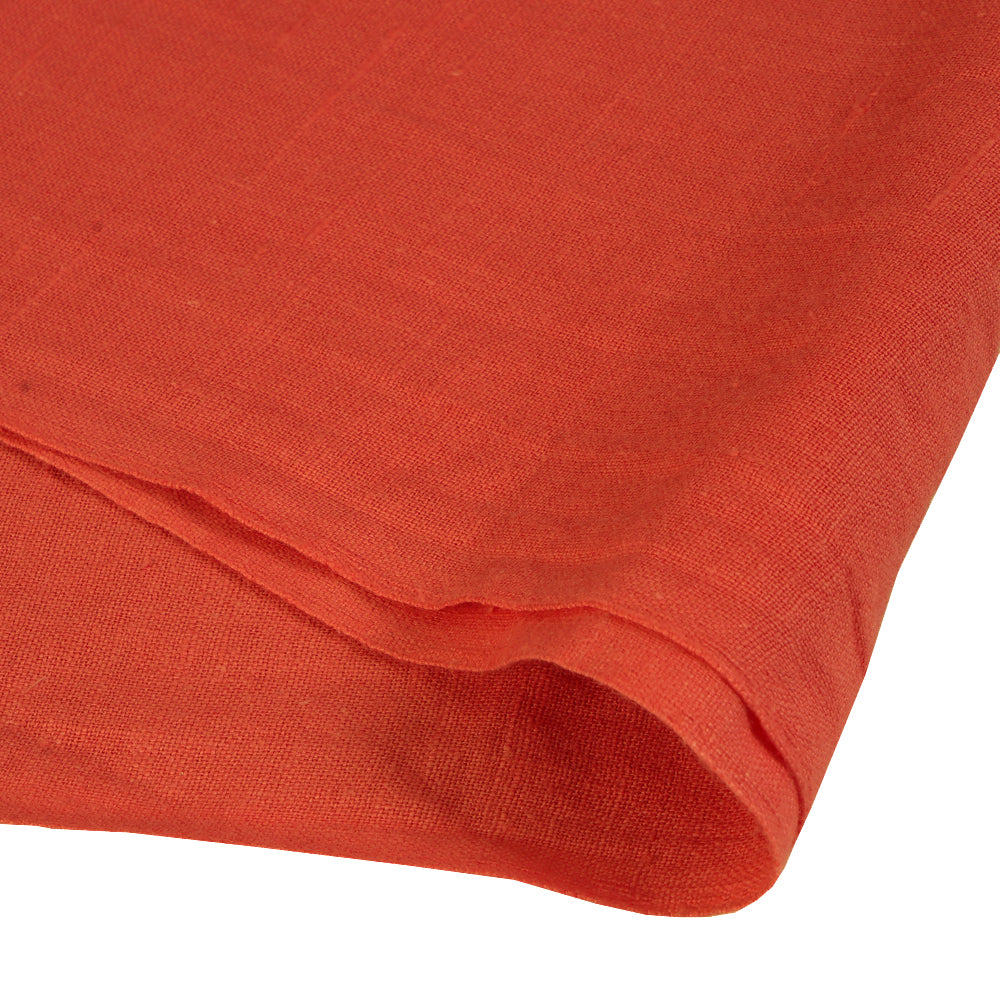 (Pre Cut 1.20 Mtr Piece) Pink Color Handwoven Handspun Cotton Muslin Fabric