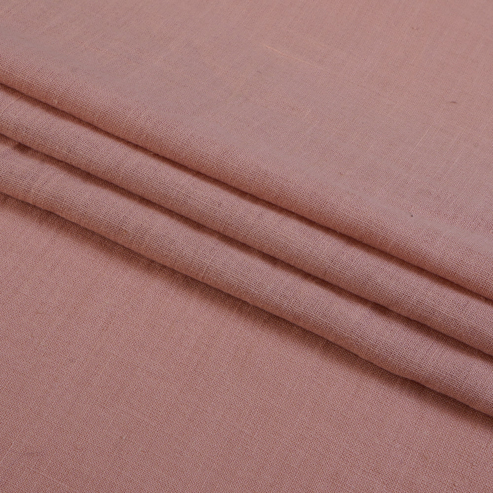 (Pre Cut 1.30 Mtr Piece) Peach Puff Color Handwoven Handspun Cotton Muslin Fabric