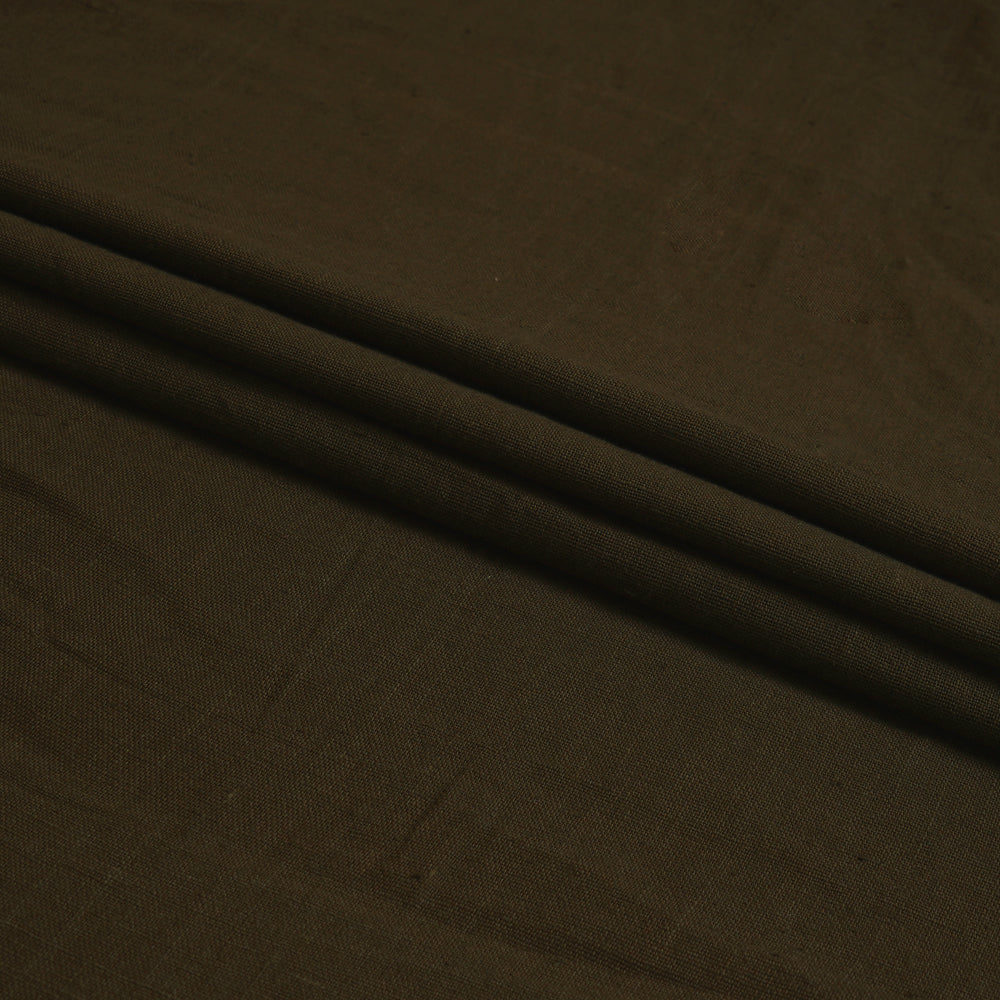 (Pre Cut 1.50 Mtr Piece) Seaweed Color Handwoven Handspun Cotton Muslin Fabric