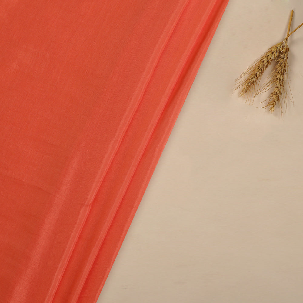 (Pre Cut 3.80 Mtr Piece) Coral Color Bemberg Modal Fabric