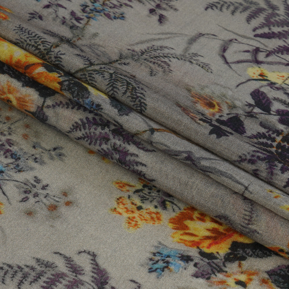 (Pre Cut 2 Mtr Piece) Multi Color Printed Tussar Chanderi Fabric