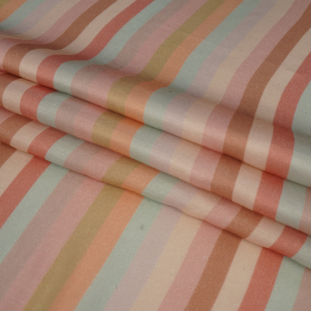 (Pre Cut 1.25 Mtr Piece) Multi color Digital Printed Bemberg Modal Satin Fabric