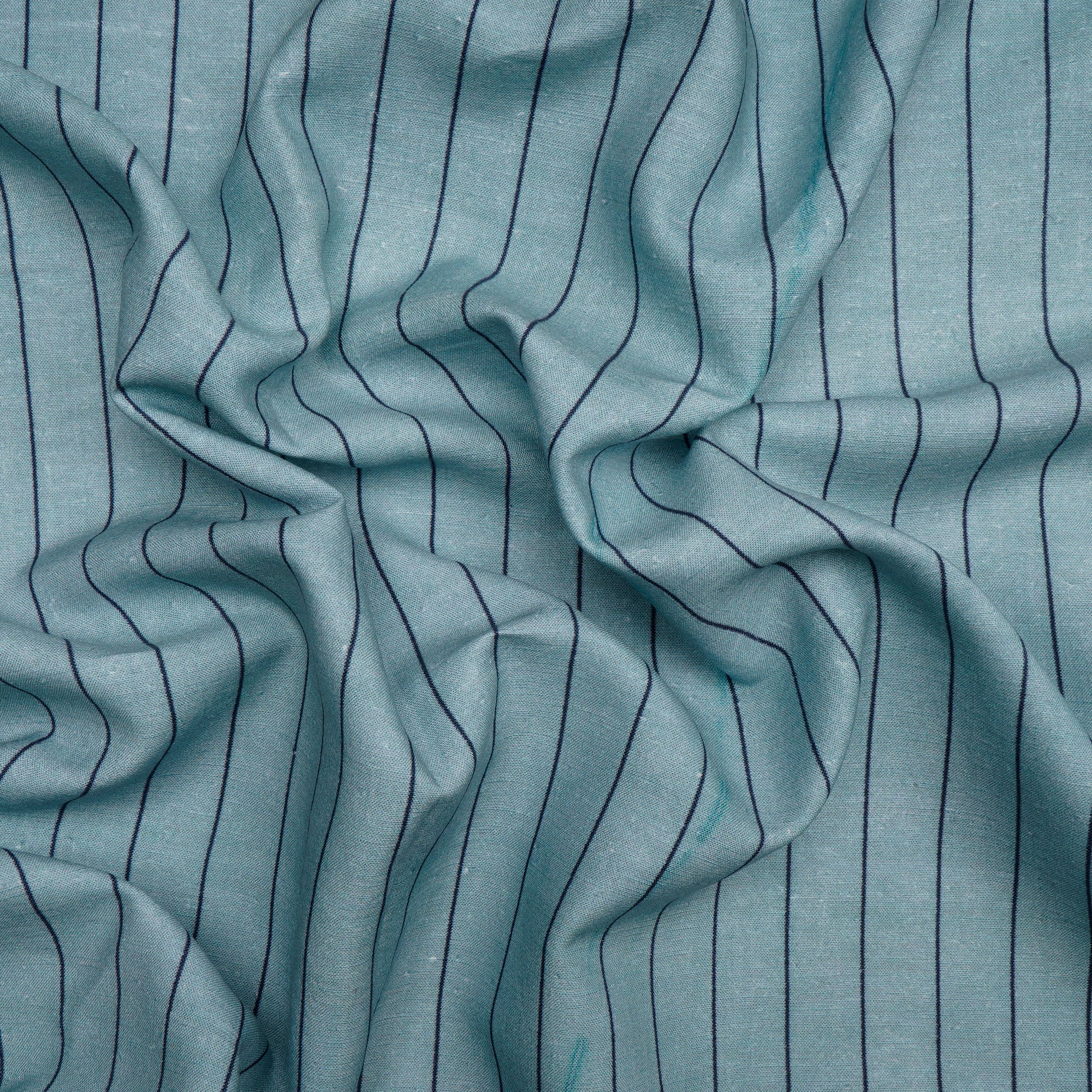 (Pre Cut 1 Mtr Piece) Blue Color Digital Printed Linen Excel Fabric