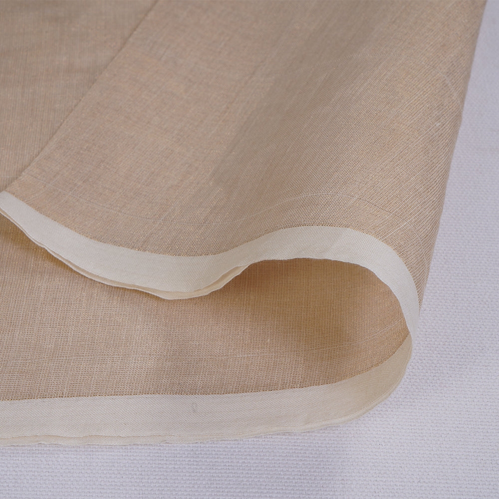 (Pre Cut 1.05 Mtr Piece) Gold Color Chanderi Tissue Fabric