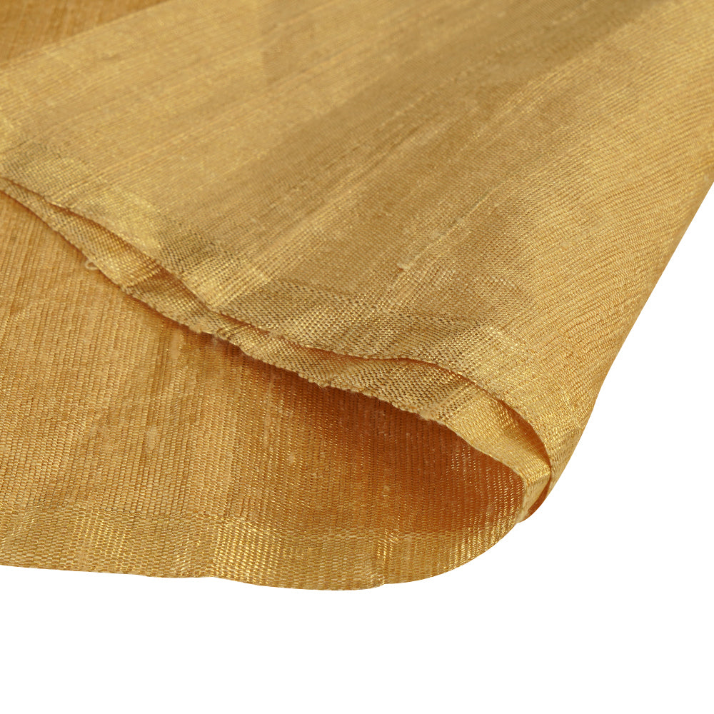 (Pre Cut 2.50 Mtr Piece) Gold Color Tissue Dupion Silk Fabric