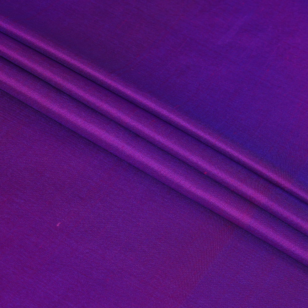 (Pre Cut 2.15 Mtr Piece) Purple Color Bangalore Silk Fabric