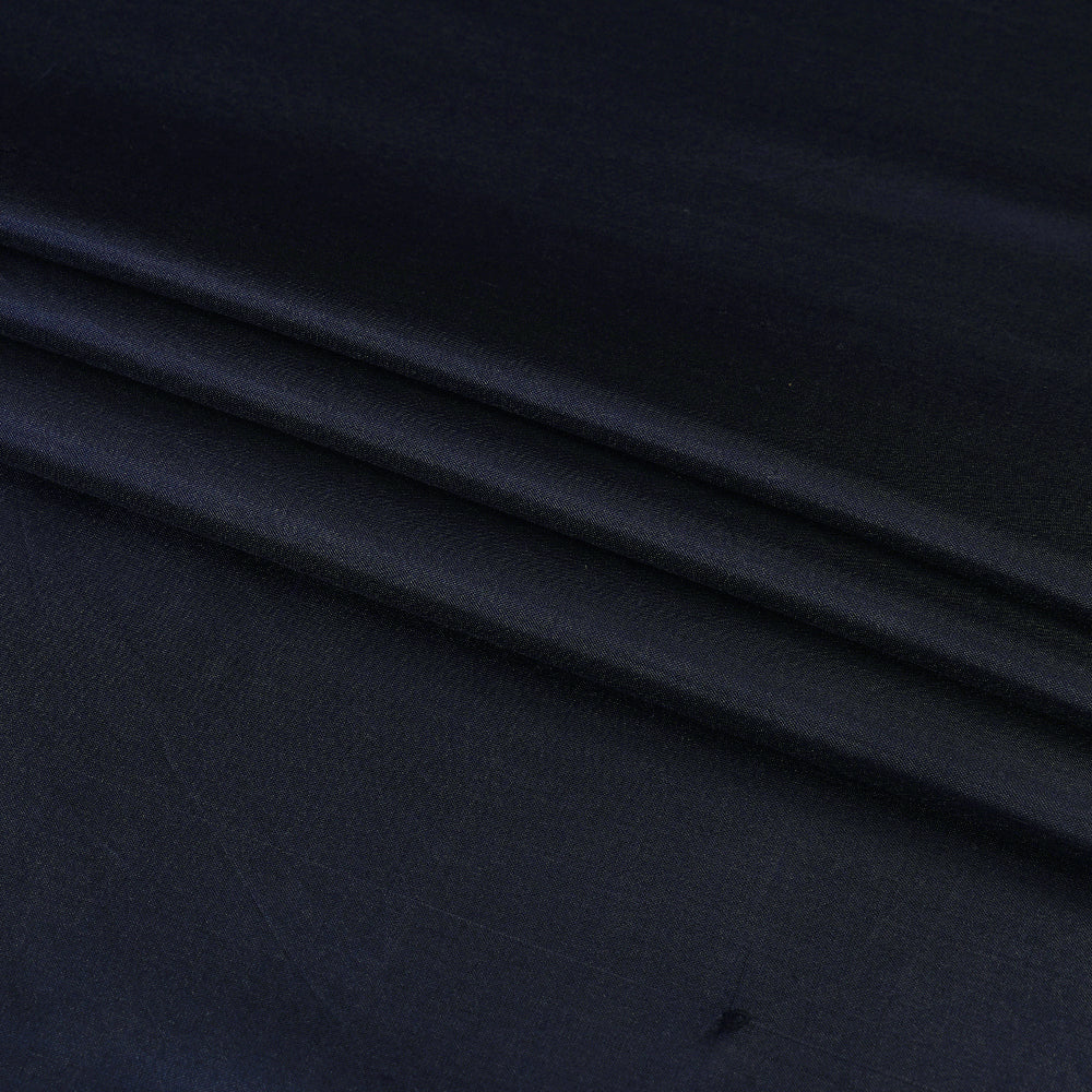 (Pre Cut 2.35 Mtr Piece) Dark Prussian Blue Color Bangalore Silk Fabric