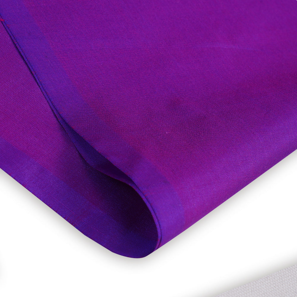 (Pre Cut 2.50 Mtr Piece) Purple Color Bangalore Silk Fabric