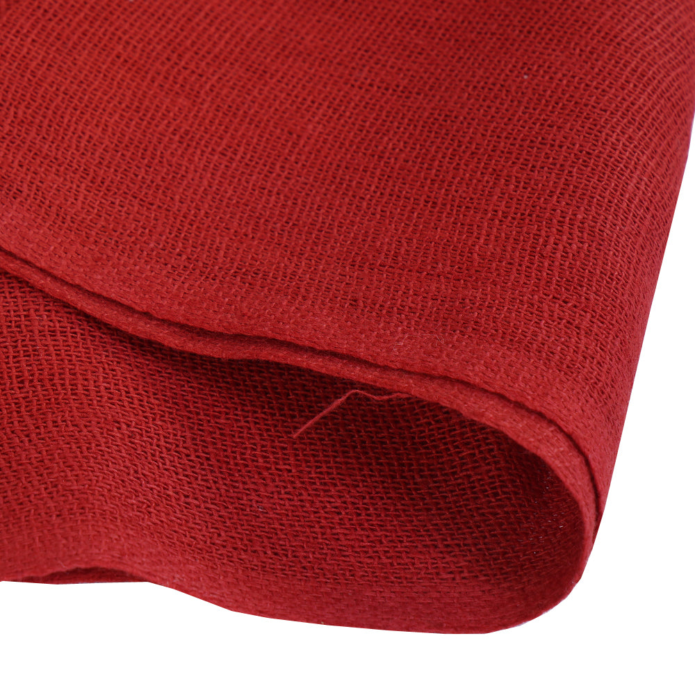 (Pre Cut 1.65 Mtr Piece) Red Color Pure Cotton Fabric