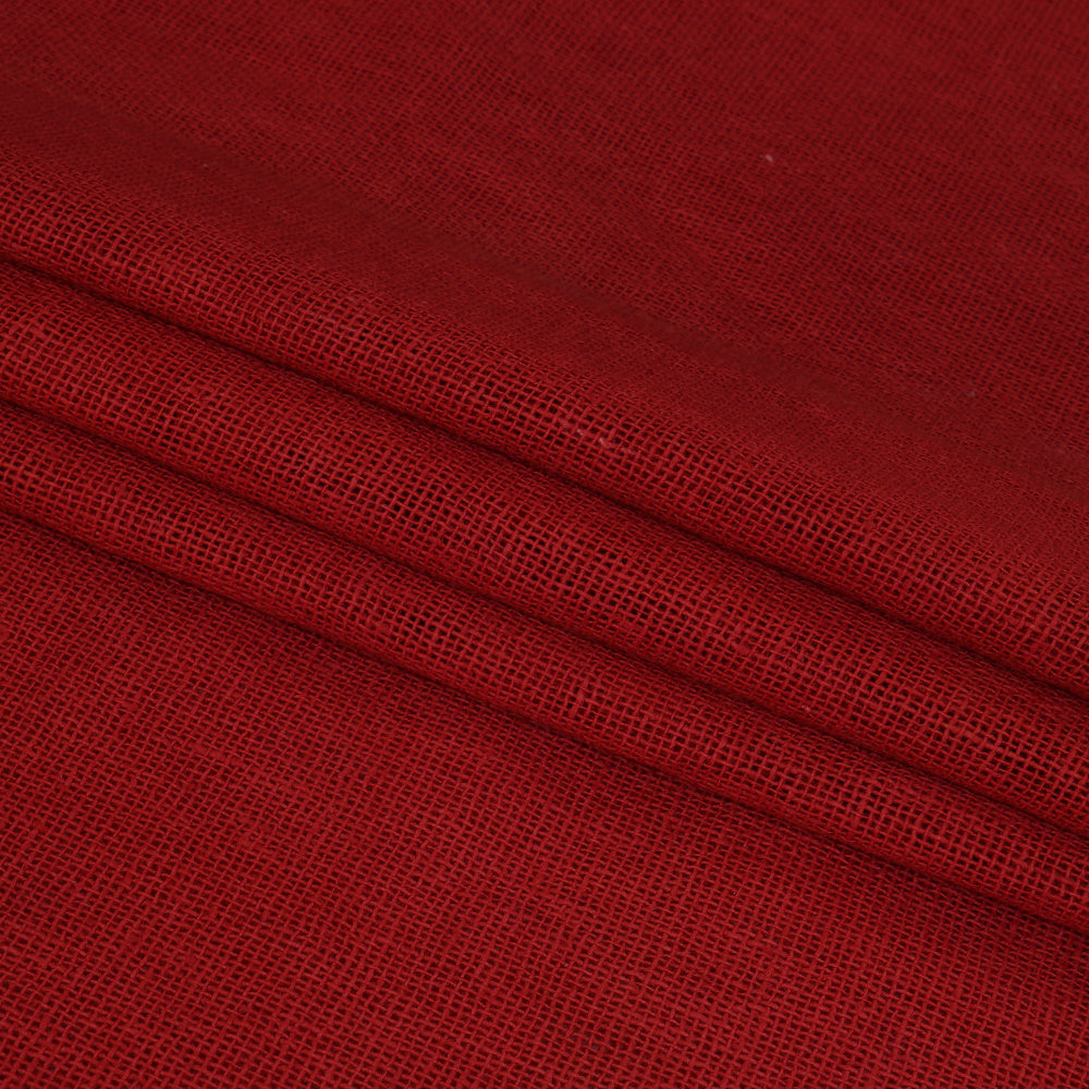 (Pre Cut 1.65 Mtr Piece) Red Color Pure Cotton Fabric
