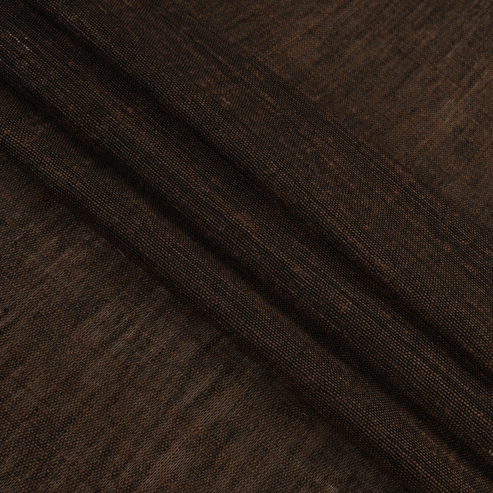 (Pre Cut 3.90 Mtr Piece) Black-Brown Color Cotton Fabric