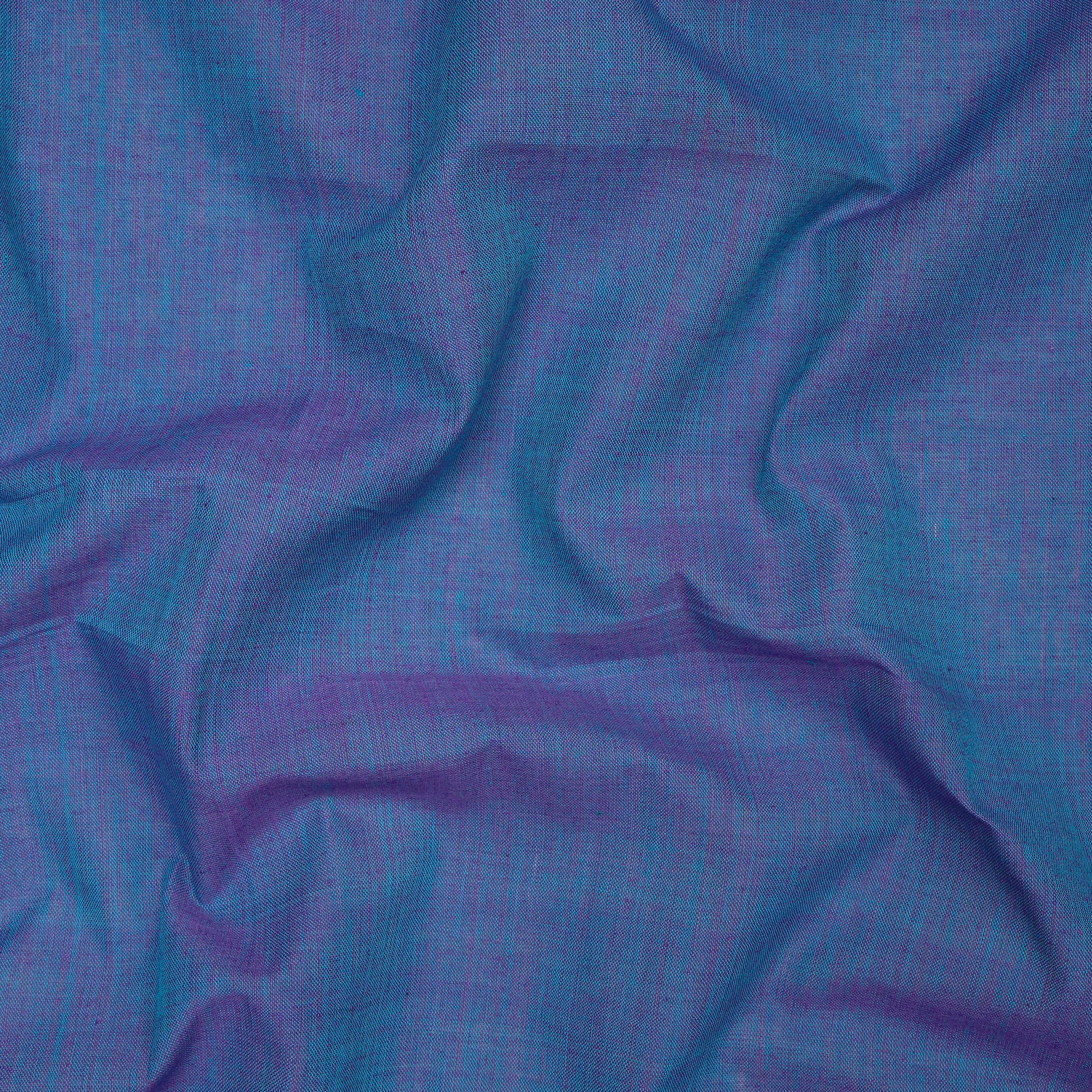 (Pre-Cut 1.00 Mtr) Blue Color Mangalgiri Cotton Fabric