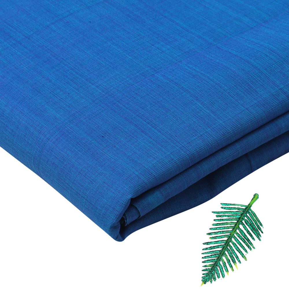 (Pre-Cut 1.50 Mtr) Blue Color Mangalgiri Cotton Fabric