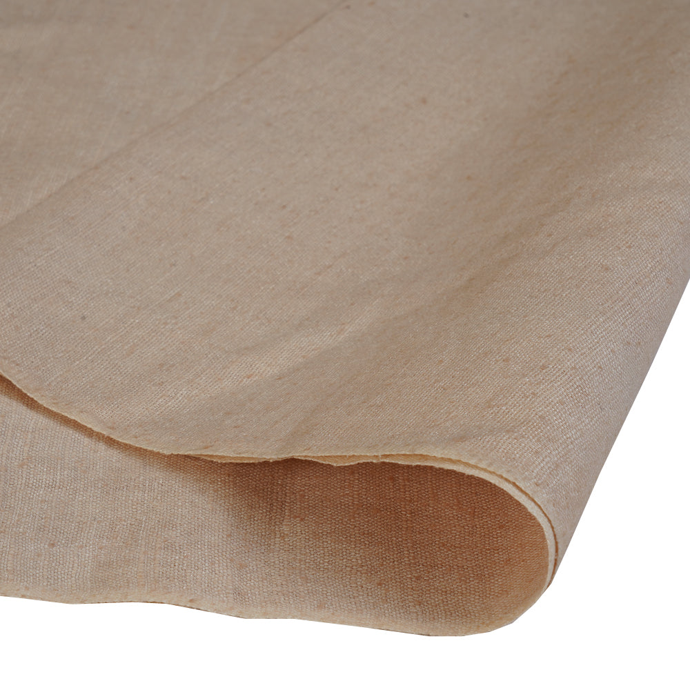 (Pre Cut 1.50 Mtr Piece) Cream Custard Color Natural Matka Silk Fabric