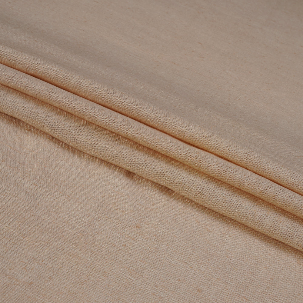 (Pre Cut 1.50 Mtr Piece) Cream Custard Color Natural Matka Silk Fabric