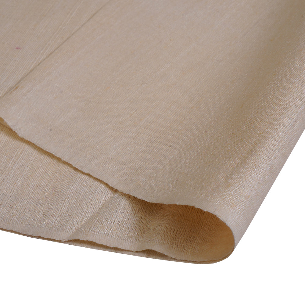 (Pre Cut 1.85 Mtr Piece) Cream Color Natural Matka Silk Fabric