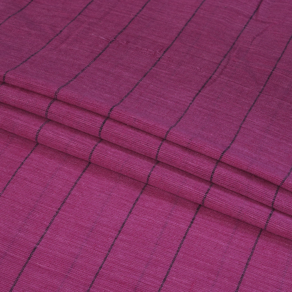 (Pre Cut 1 Mtr Piece) Pink Color Handloom Cotton Fabric