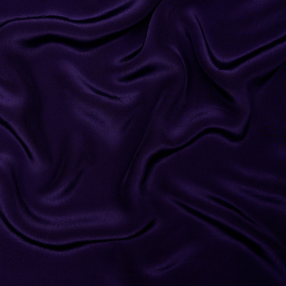 (Pre-Cut 3.60 Mtr) Dark Blue Color Piece Dyed Bemberg Crepe Fabric